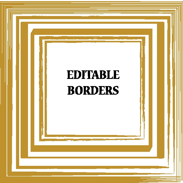 Editable Borders Square Vector PNG And For