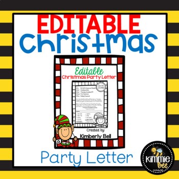 Editable Elf Class Christmas Holiday Party Letter With Blank Template