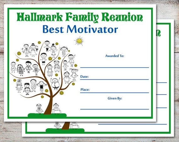 EDITABLE Family Reunion Awards Certificates Etsy