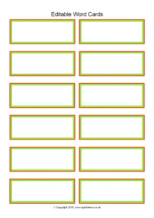 Editable Primary Classroom Flash Cards SparkleBox Flashcard