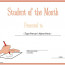 Education Certificates Top Student Of The Month Award Template