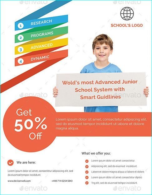 Education Flyer Templates Free Brochure Design For School