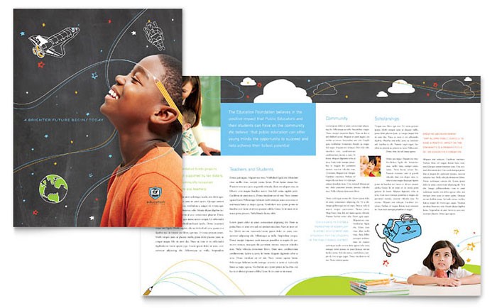 Education Foundation School Brochure Template Design Templates