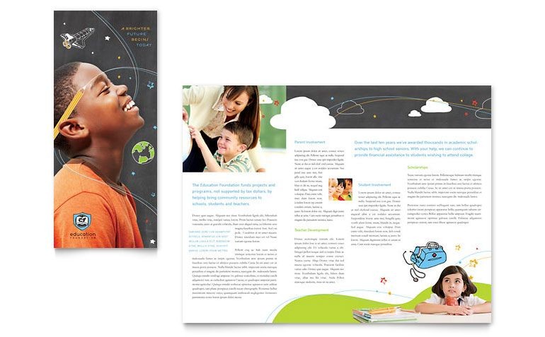Education Foundation Tri Fold Brochure Microsoft Word Template Design Templates