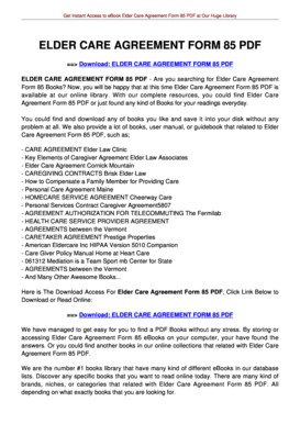 Elder Care Agreement Form 85 Fill Online Printable Fillable Caregiver Contract Template