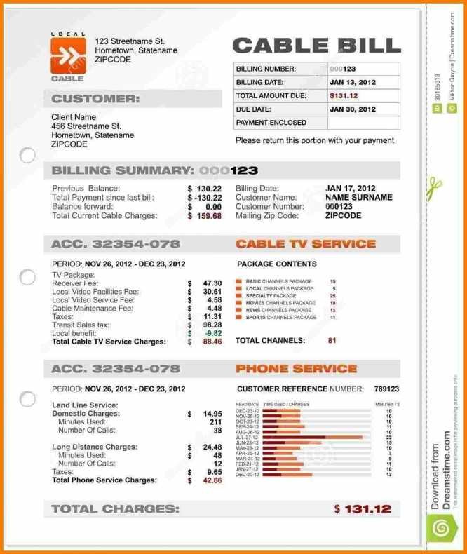 Electricity Bill Template Fake Utility