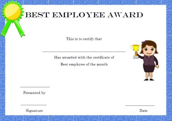 Elegant And Funny Employee Of The Month Certificate S Free Year