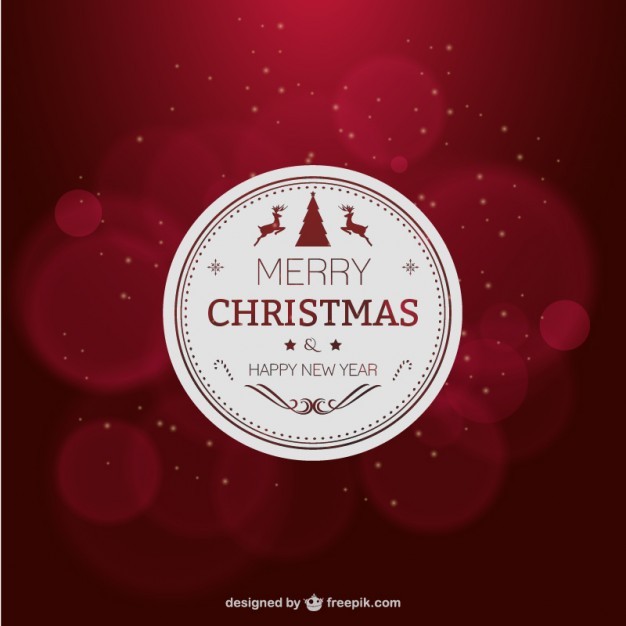 Elegant Red Christmas Card Vector Free Download