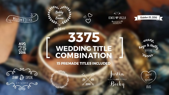 Elegant Wedding Title Combination Pack Special Events After Effects Templates