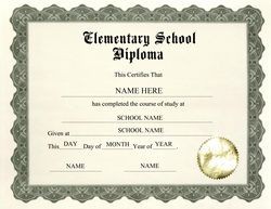 Elementary School Diploma Printable Free Download