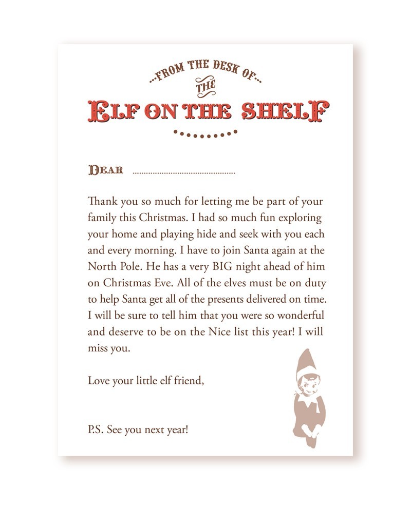 Elf On The Shelf Goodbye Letter Template Anta Expocoaching Co