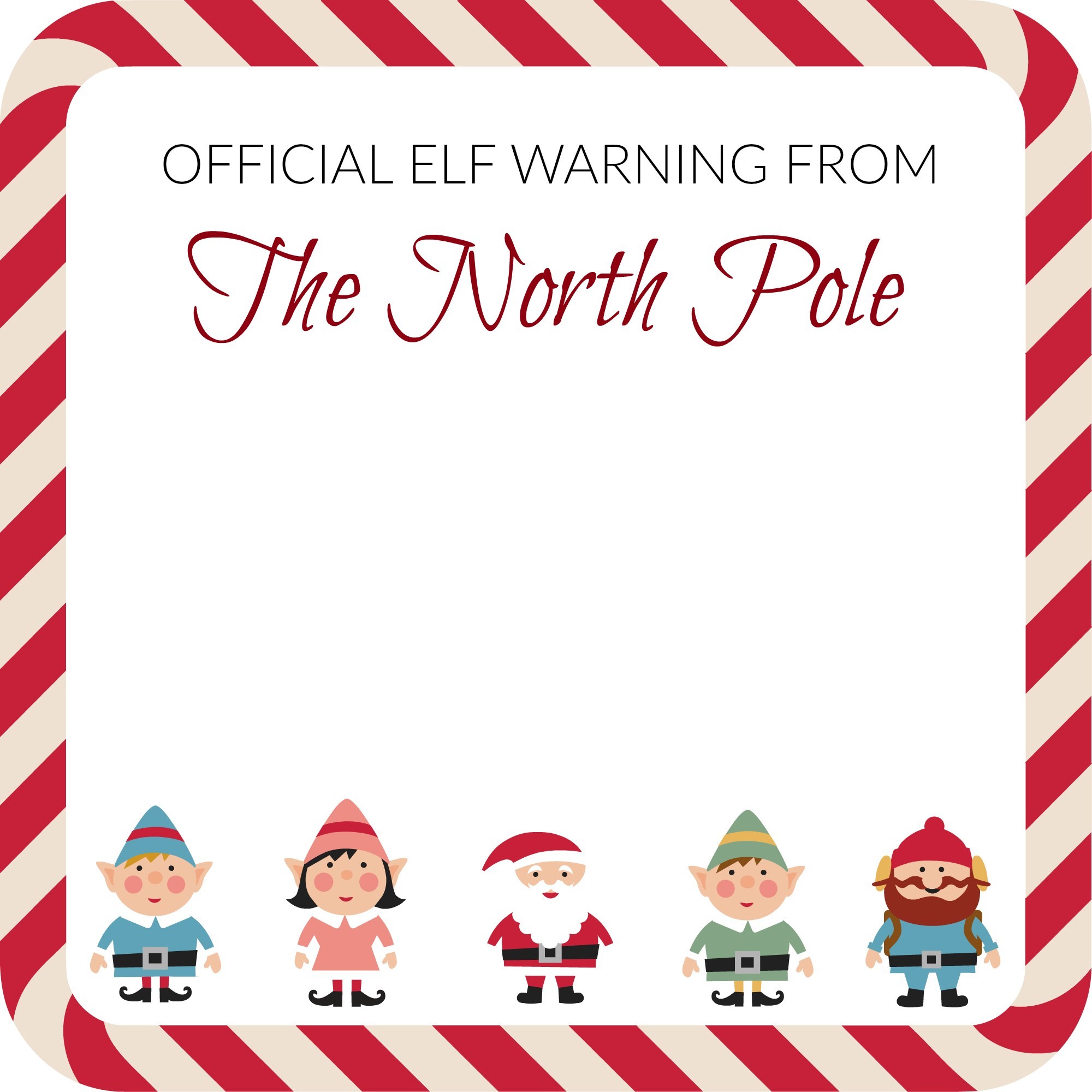 Elf On The Shelf Warning Note Template Notes To Self