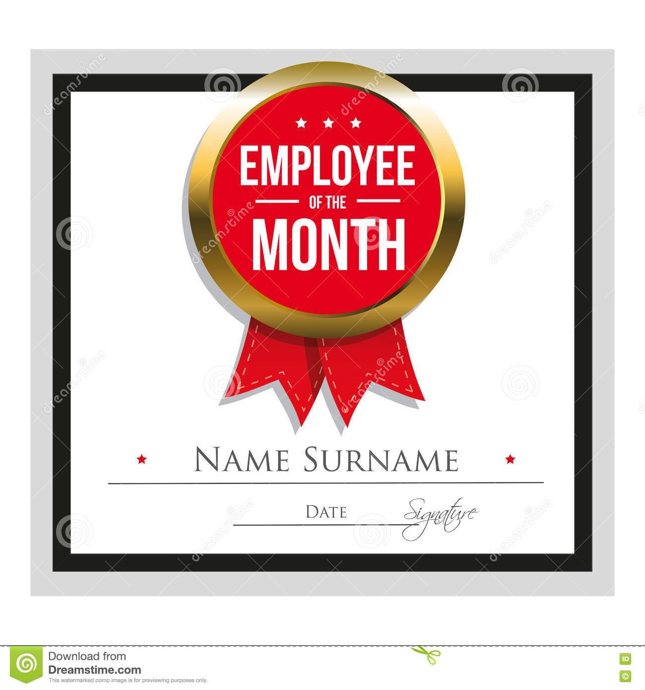 Employee Award Certificate Template Free Templates Design The Month Of