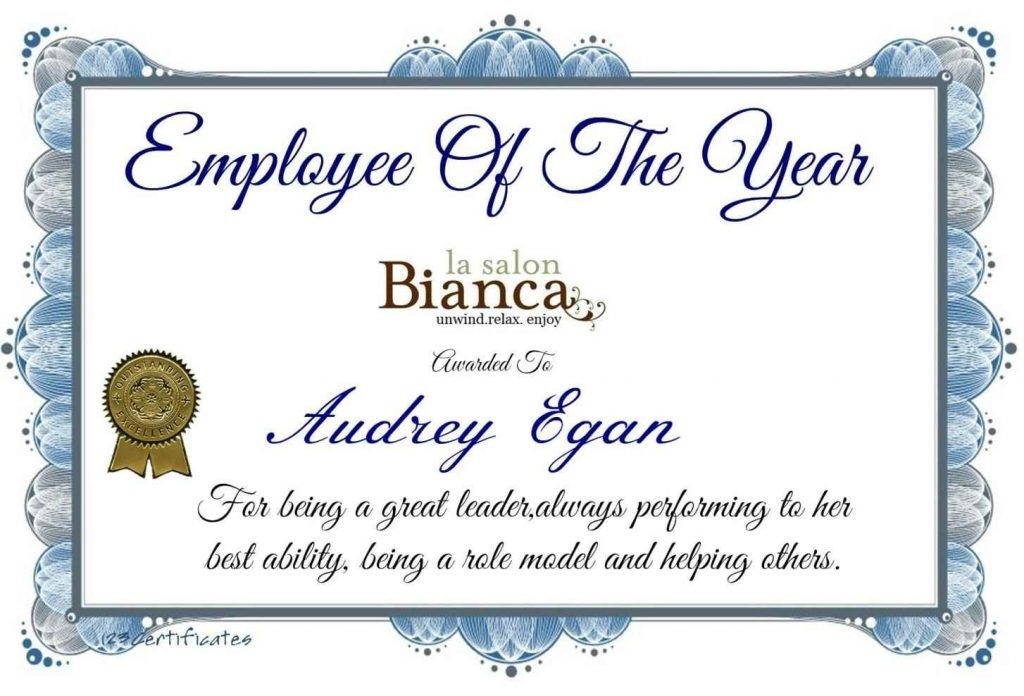 Employee Of The Year Certificate Wording Ukran Agdiffusion Com Free Template