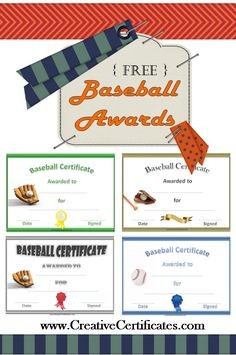 End Of Season Baseball Award Categories Kid S Party Certificates Ideas