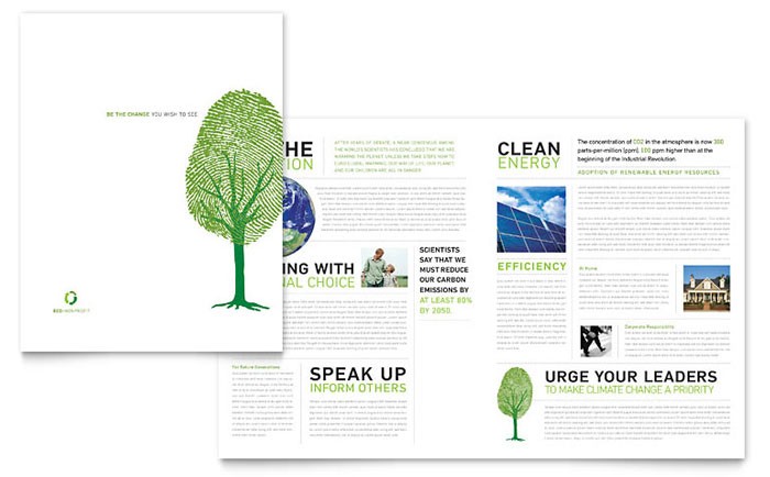 Environmental Non Profit Brochure Template Design Environment