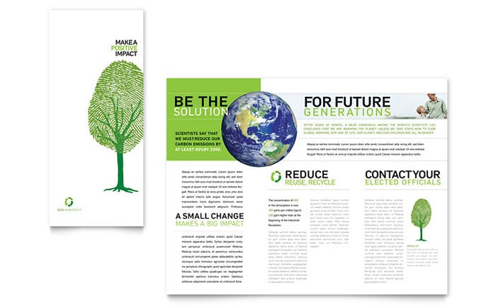 Environmental Non Profit Tri Fold Brochure Template Design Environment