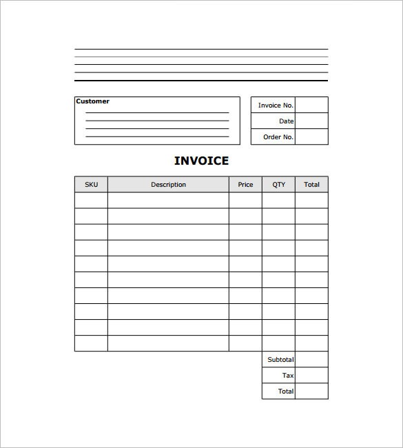 Estimate Invoice Template Word 7 Templates Free Document