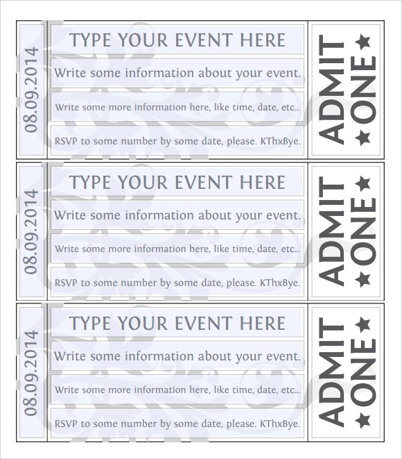 Event Ticket Templates Tickets Template Word Savebtsaco