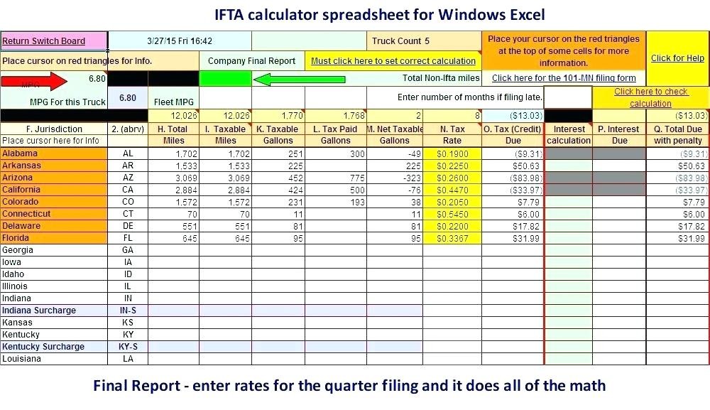 Excel Erp Template Spreadsheet For Calculating Fuel Tax Free Templates