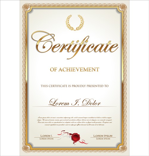 Exquisite Certificate Frames With Template Vector 03 Free Download Frame