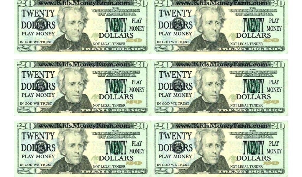 Fake Money Template Printable Play Dollar Bills Million Bill Free Print