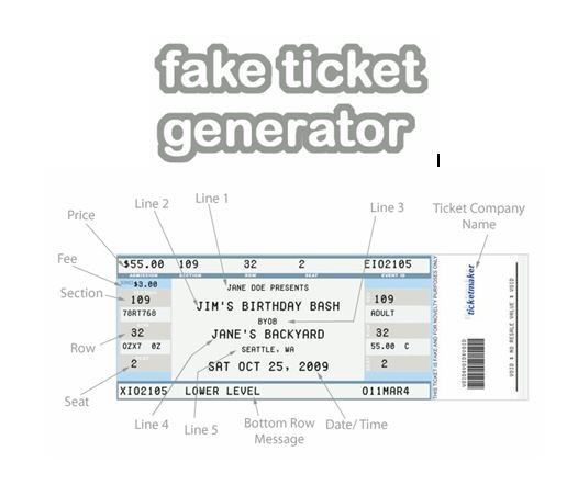 Fake Ticket Generator Create Your Very Own Novelty Concert Template