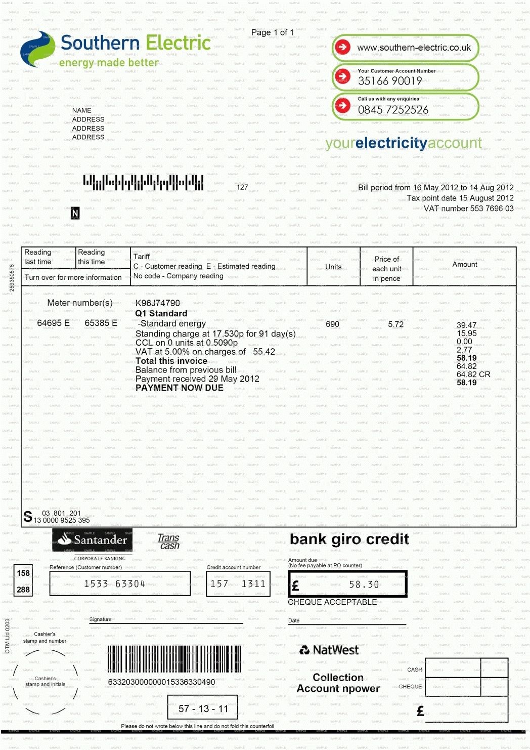Fake Utility Bill Template Download Business Plan Intended Free