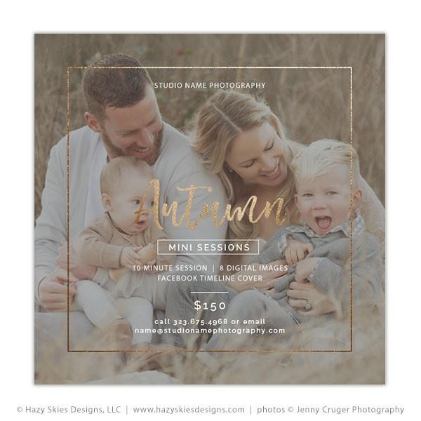 Fall Mini Session Templates Pricing Marketing AD224 Free Photography