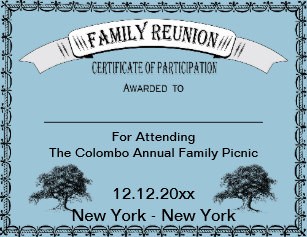 Family Reunion Certificate Gifts On Zazzle