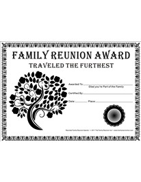 Family Reunion Certificates Tree In Bloom 17 Is A