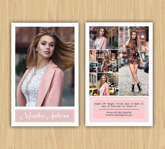 Fashion Model Comp Card Template Modeling MS Word