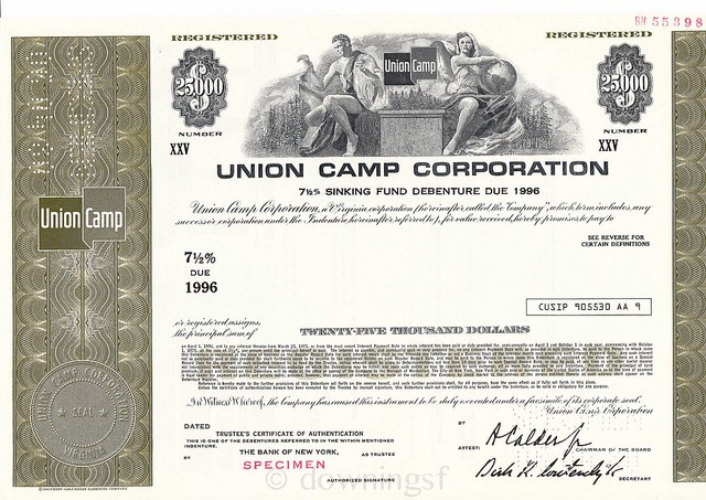 File Union Camp Corporation A Specimen Sinking Fund Bond Corporate