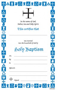 Fillable Baptism And Sponsor Certificates The Anglican Church Of Editable Cross