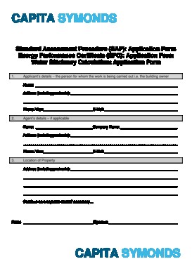 Fillable Online SAP EPC Application Form April 2011 Doc Fax Email Water Efficiency
