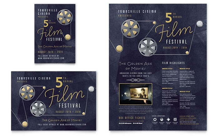 Film Festival Flyer Ad Template Design