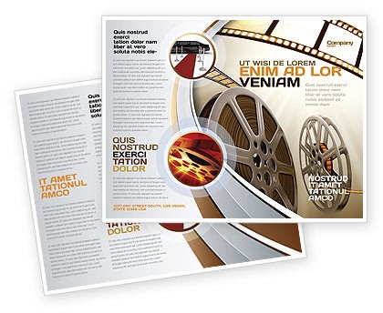 Film Reel In Light Brown Color Brochure Template Design And Layout
