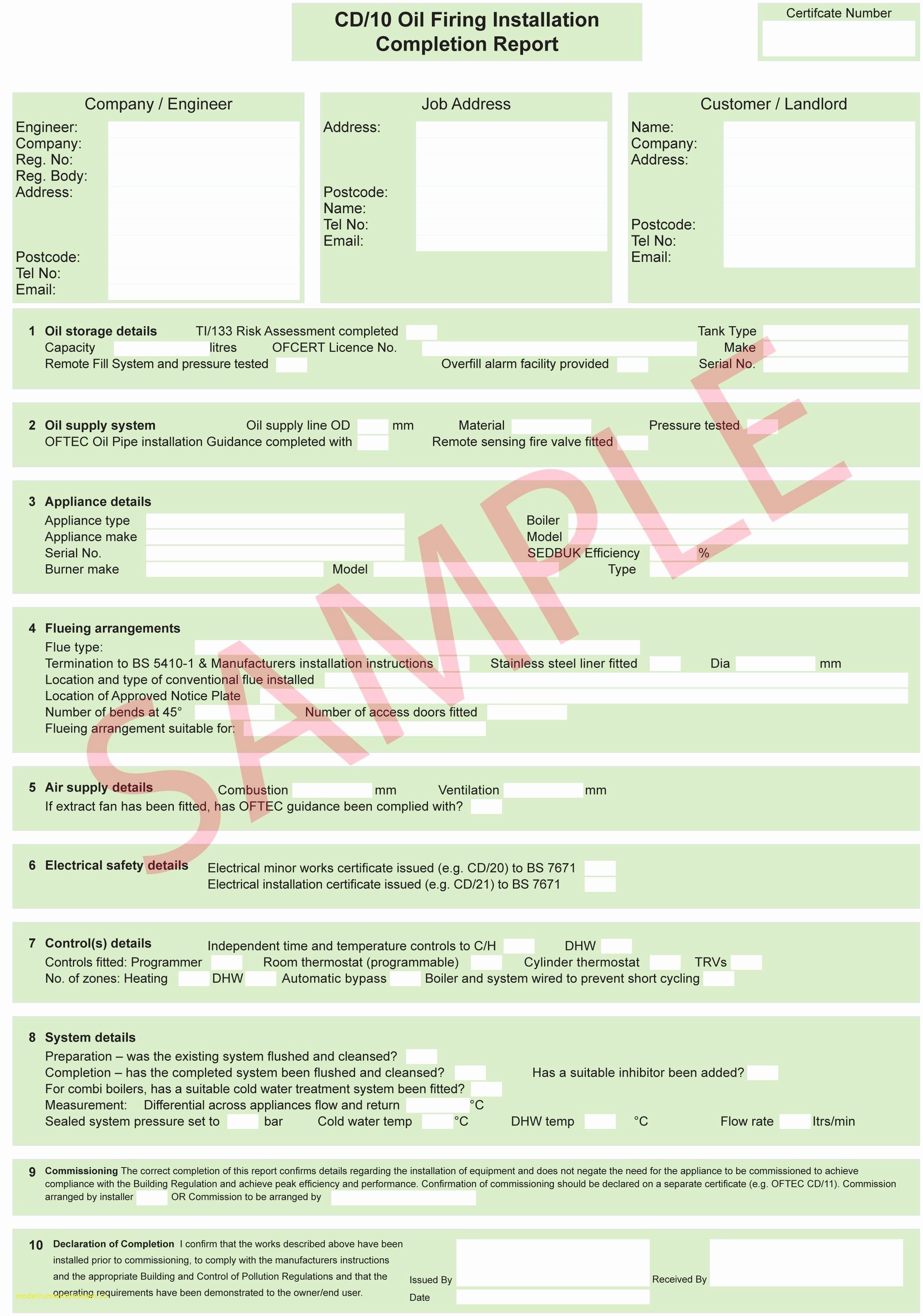 Fire Retardant Certificate Template Electrical Isolation Sample
