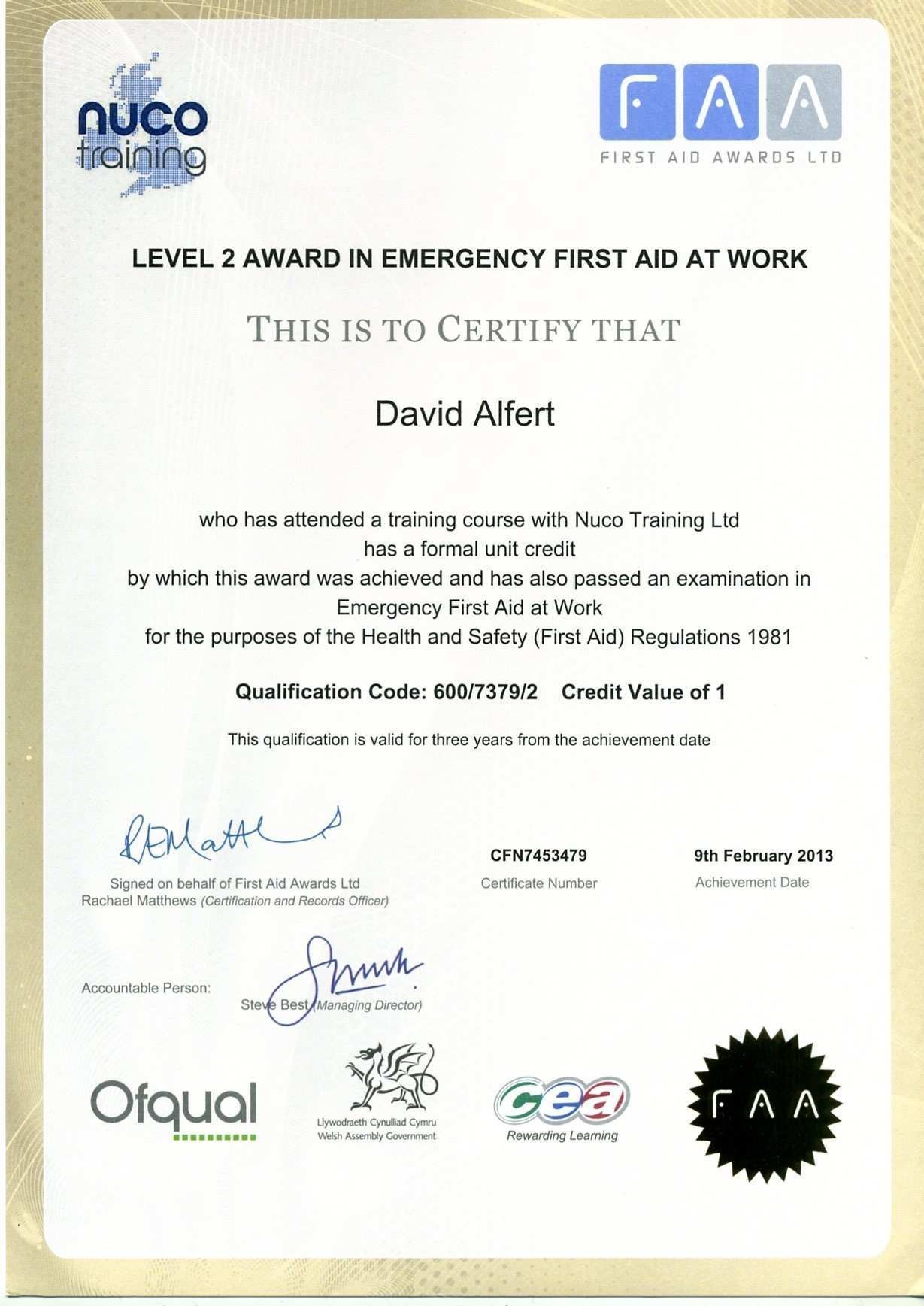 First Aid And Cpr Certification Lovely Training Certificate Template
