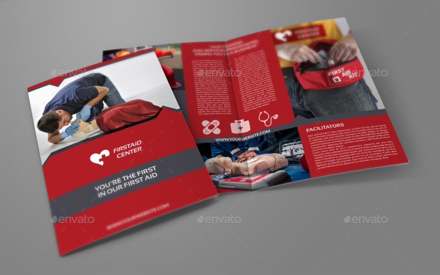 First Aid Brochure Bi Fold Template By OWPictures GraphicRiver