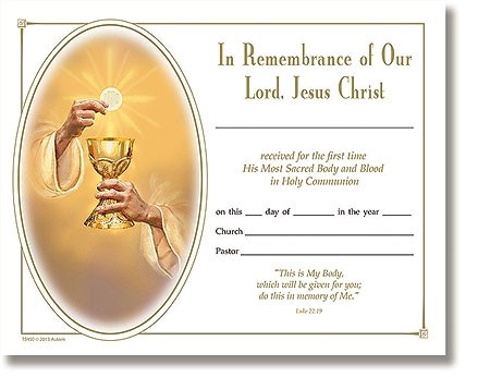First Holy Communion Sacramental Cards Certificates Autom Certificate