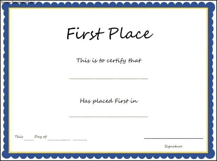 First Place Certificate Fast 29 Of Award Template Du