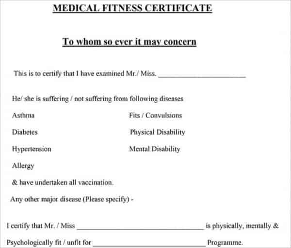 Fit To Fly Certificate Template 23 Medical Samples Free Premium Dog