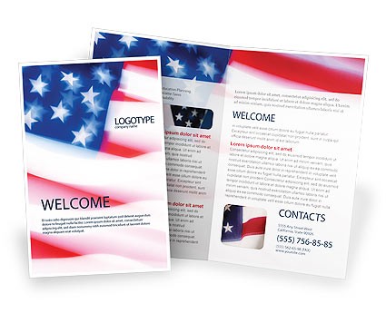 Flag Of The United States America Brochure Template Design And