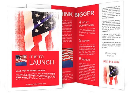 Flag Of The USA United States America Brochure Template