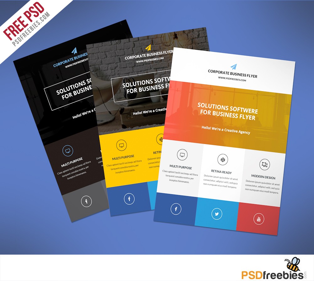 Flat Clean Corporate Business Flyer Free PSD PSDFreebies