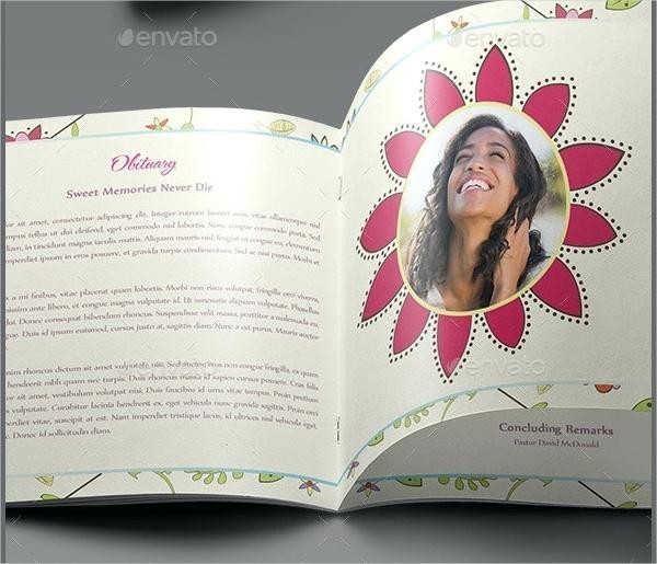 Floral Dreams Funeral Booklet Template Free Psd Tangledbeard