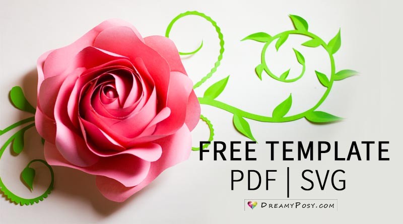 Flower S Free PDF SVG PNG Files Super Easy Tutorial Rose Paper