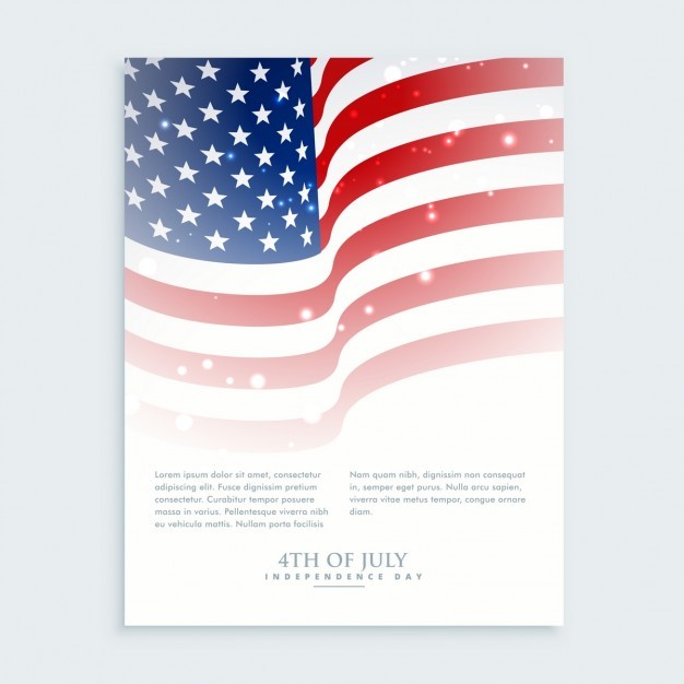Flyer Of 4th July With American Flag Vector Free Download America Brochure Template