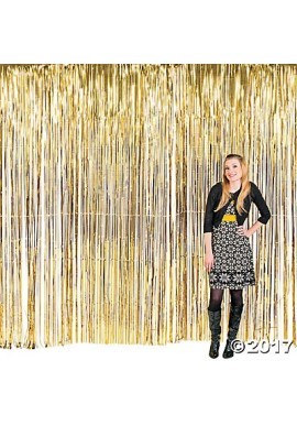Foil Streamer Backdrops Metallic Colours For Photo Booths Kidz Gold